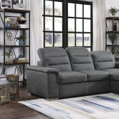 Alfio Sectional Sofa Sleeper Bed 9808SGY in Gray by Homelegance