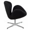 Swan Lounge Chair SW29BLW in Black Wool by LeisureMod