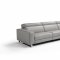 Augusto Power Motion Sectional Sofa Light Grey Leather Whiteline