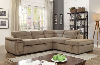 Felicity Sectional Sofa CM6521MC in Mocha Chenille Fabric [FASS-CM6521MC-Felicity Mocha]