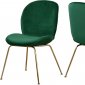 Paris Dining Chair 785 Set of 4 Green Velvet Fabric by Meridian