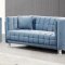 Mariel Sofa 629 in Sky Blue Velvet Fabric by Meridian w/Options