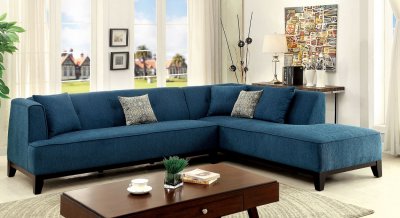 Sofia II Sectional Sofa CM6861TL in Dark Teal Fabric