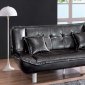 Walnut Faux Leather Stylish Contemporary Sofa Bed