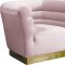 Bellini Sofa 669 in Pink Velvet Fabric by Meridian w/Options