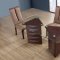 D3972 Dining Set 5Pc in Dark Walnut by Global w/Glass Top