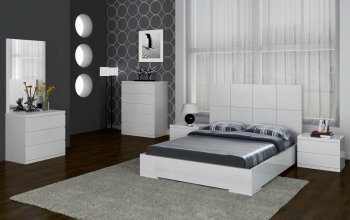 Anna Bedroom in High Gloss White w/Options by Whiteline [WLBS-Anna White]