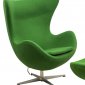 Egg Lounge Chair EG35GW in Green Wool by LeisureMod w/Options