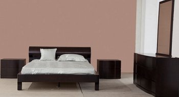 Manhattan Bedroom in Wengee Veneer w/Options by Whiteline [WLBS-Manhattan Wengee]