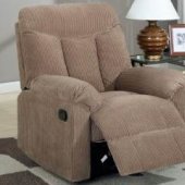 Beige Plush Fabric Comfortable Modern Recliner