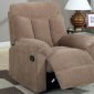 Beige Plush Fabric Comfortable Modern Recliner