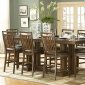 Medium Oak Finish Counter Height Dining Table w/Options