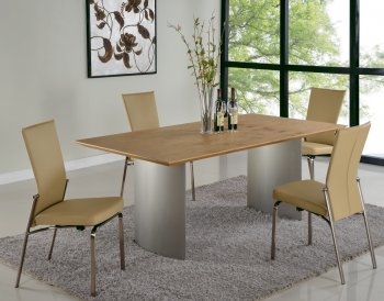 Jessica Dining Table in Light Oak by Chintaly w/Optional Items [CYDS-Jessica-Molly]