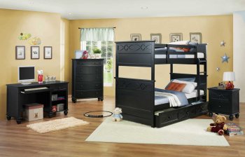 Sanibel Bunk Bed B2119 by Homelegance in Black w/Options [HEKB-B2119BK Sanibel]