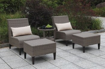 Vashira 5Pc Outdoor Patio Set CM-OT2549GY-5PK in Gray [FAOUT-CM-OT2549GY-Vashira]