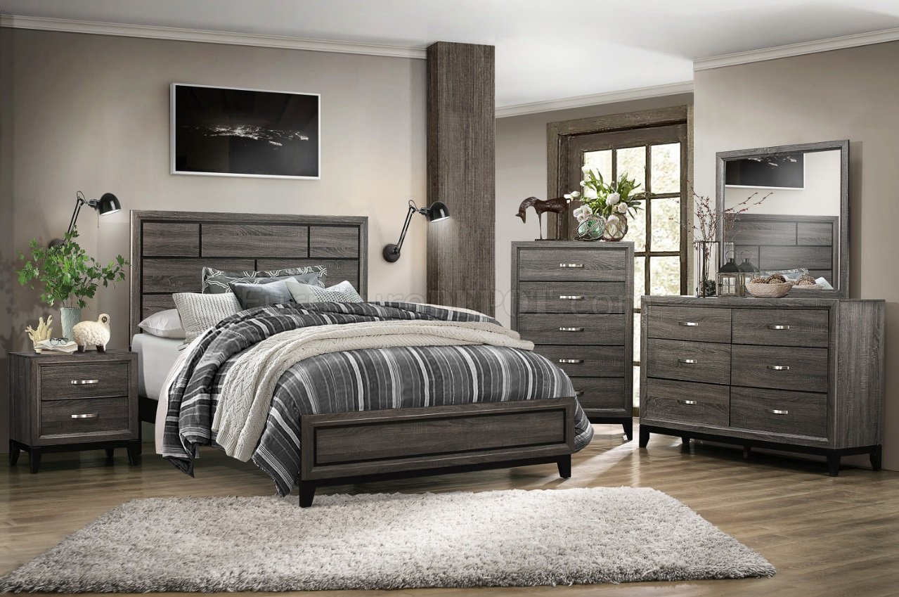 Davi 5Pc Bedroom Set 1645 in Gray by Homelegance w/Options - Click Image to Close