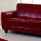 Red, Brown or Black Bycast Leather Contemporary Sofa w/Options