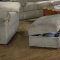 Sage Microfiber Transitional Living Room W/Sewn-on Arm Pillows