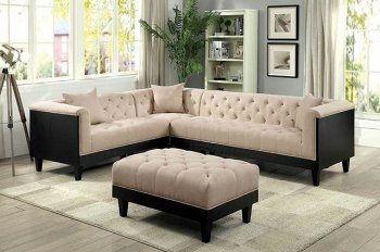 Hillary Sectional Sofa CM6087 in Beige Linen-Like Fabric [FASS-CM6087-Hillary]