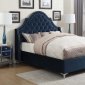 Shayne Upholstered Bed 302101 in Blue Velvet - Coaster w/Options