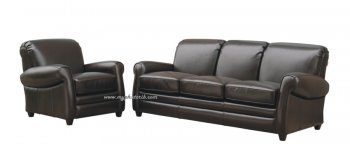 Dark Brown Leather Living Room Set [AWS-Princeton]