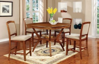 Redding II CM3026W-PT 5Pc Counter Height Dinette Set in Oak [FADS-CM3026W-PT-Redding II]