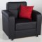 Black Leatherette Modern Sectional Convertible Sofa Bed