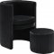 Selena Accent Chair & Ottoman 555 in Black Velvet by Meridian