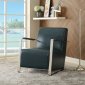 Rafael Accent Chair 59780 in Teal PU & Stainless Steel by Acme