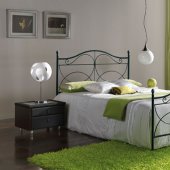 Black Finish Metal Scrolled Frame Modern Bed