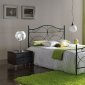 Black Finish Metal Scrolled Frame Modern Bed