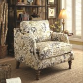 902456 Accent Chair in Beige/Green Linen-Like Fabric by Coaster