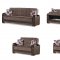 Hartford Sofa Bed in Brown Fabric & Vinyl w/Optional Items