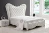 White Kenza Bed w/Tufted Headboard & Footboard