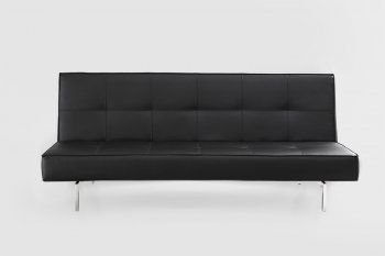 Black Fabric Contemporary Convertible Sofa Bed w/Metal Legs [NSSB-416001]