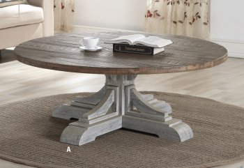 Caleb Coffee Table 81300 in Antique White & Oak by Acme [AMCT-81300-Caleb]