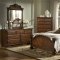 Warm Cognac Finish Classic 5Pc Bedroom Set w/Hand Carvings