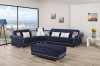 Royal Home Sectional Sofa in Dark Blue Fabric by Casamode