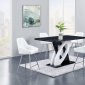 D964BT Dining Table in Black & White - Global w/Optional Stools