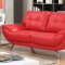 Reanna Sofa CM6414RD in Red Breathable Leatherette w/Options