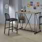 Jodie 71990 Bar Table 3Pc Set in Oak & Black by Acme w/Options