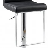 Black Seat & Stainless Steel Base Set of 2 Swivel Barstools