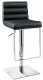 Black Seat & Stainless Steel Base Set of 2 Swivel Barstools