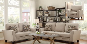 Adair Sofa 8413BE in Beige Fabric by Homelegance w/Options [HES-8413BE Adair]