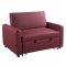 Caia Adjustable Sofa w/Sleeper LV00343 in Red Fabric by Acme