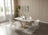 109 Dining Table White & Gold by ESF w/Optional 2107 Chairs