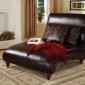 Dark Chocolate Brown Leatherette Classic Chaise Lounger