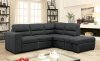 Nellie Sectional Sofa CM6517 in Graphite Faux Nubuck Fabric