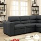 Nellie Sectional Sofa CM6517 in Graphite Faux Nubuck Fabric