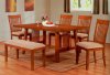 Oak Finish Modern Casual Dining Table w/Optional Chairs & Bench